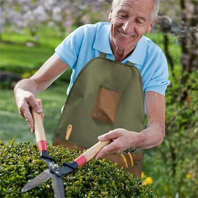Garden apron, Apron Man,Harvest Apron with Pockets,Waterproof,Adjustable,Reinforced Knees for Mow Grass and Lawn Mowing