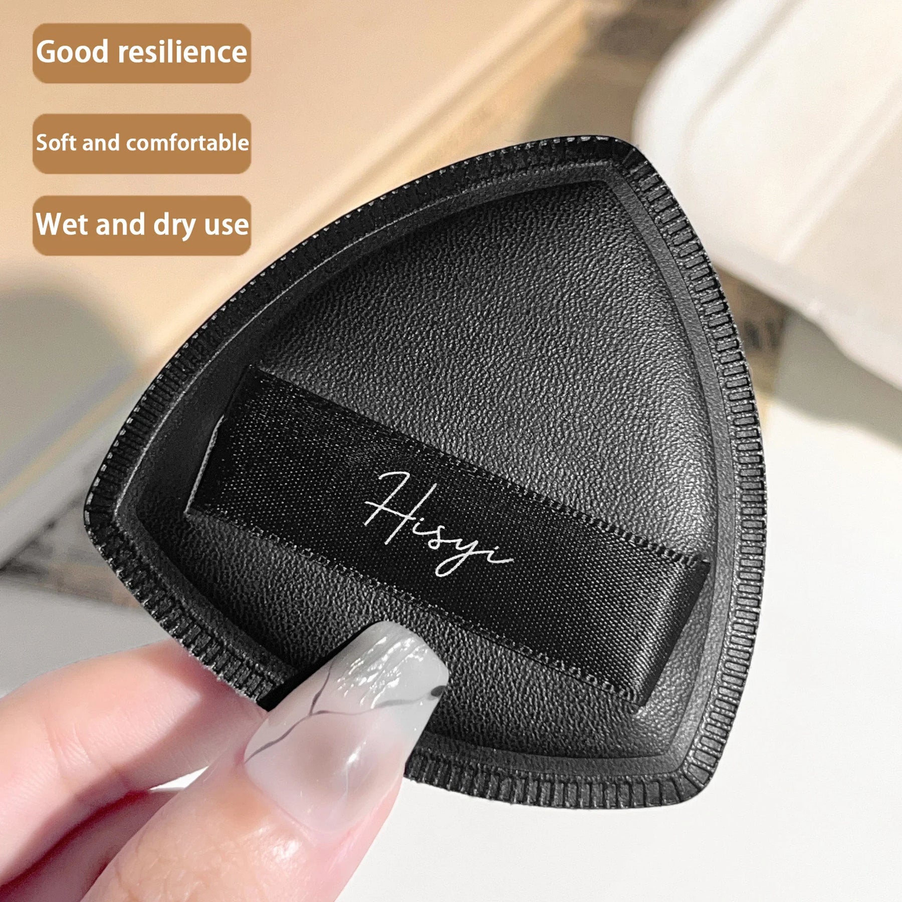 Black triangular makeup pad - Soft velvet cosmetic sponge for facial makeup. Beauty makeup sponge for applying foundation. CB DROPSHIPPING