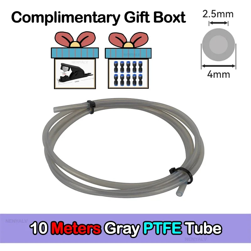 For Bambu Lab Ptfe Tube 2 5mm 4mm P1S P1P AMS A1 Mini 3D Printer Teflonto Pipe X1C Bambulab Ptfe Tube 5m/10m White Grey AMS LITE CB DROPSHIPPING