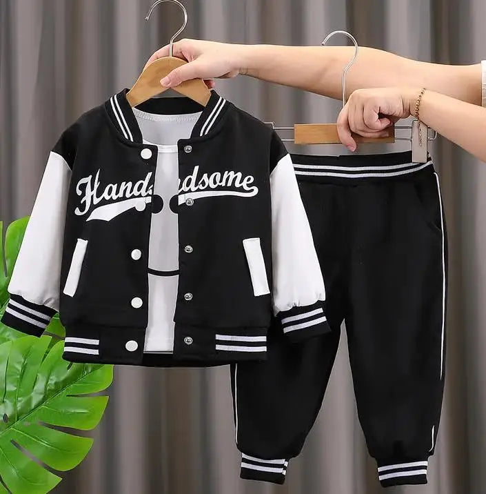 Fashion Autumn Children Suits Baby Boys Girls Clothes stamp Cotton T-Shirt Pants 2Pcs/sets Spring Toddler Clothing Sport Suits CB DROPSHIPPING