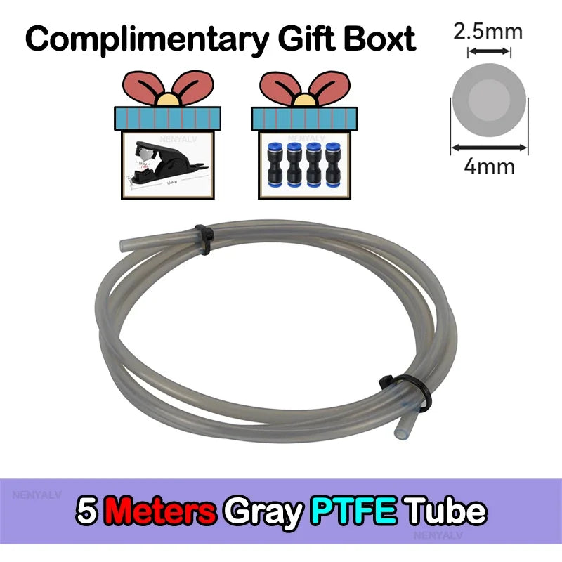 For Bambu Lab Ptfe Tube 2 5mm 4mm P1S P1P AMS A1 Mini 3D Printer Teflonto Pipe X1C Bambulab Ptfe Tube 5m/10m White Grey AMS LITE CB DROPSHIPPING