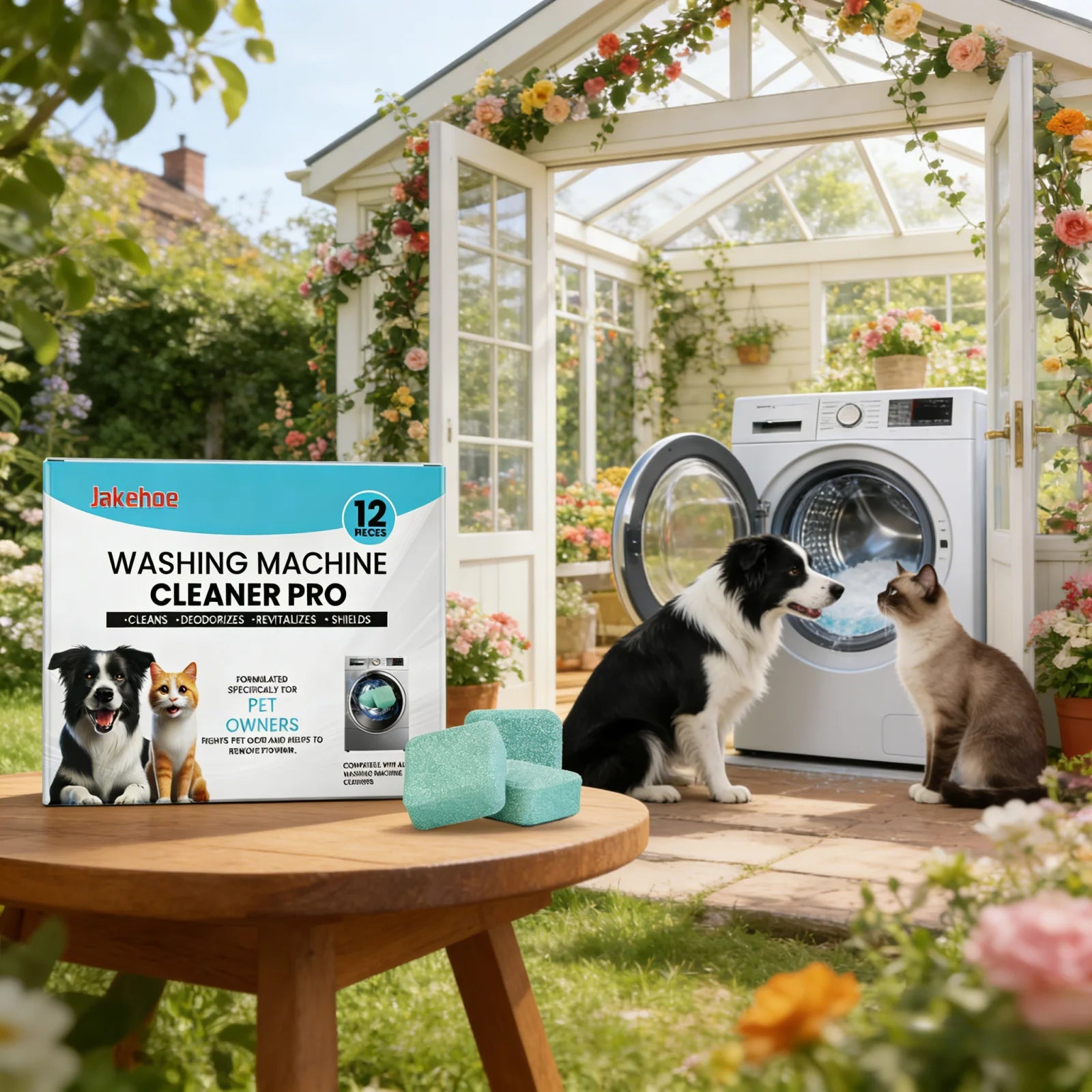 Jakehoe Washing Machine Cleaner for Pet Raising Family Deep Descaling Remove Stubborn Dirt Fresh Scent Internal Cleaning Tablets