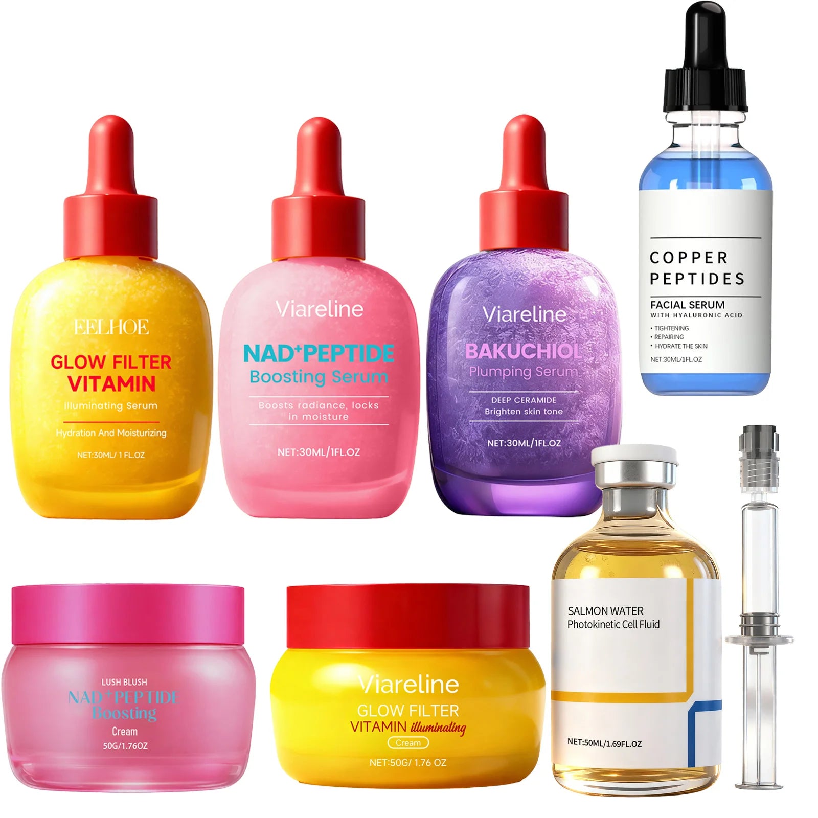 Bakuchiol Plumping&Vitamin C Illuminating Serum – 5000 PPM Retinol Alternative Brightening Firming&Pore Refining Korean Skincare
