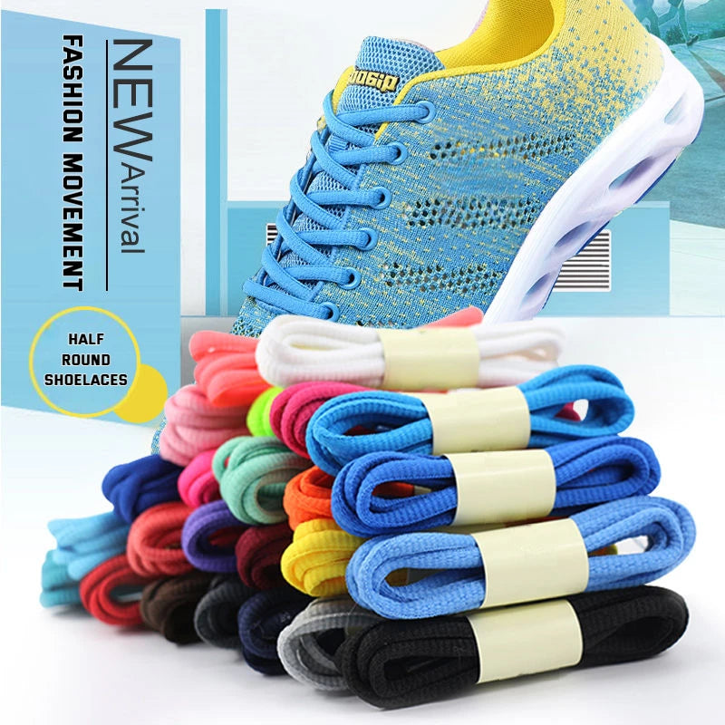 1Pair Round Athletic ShoeLaces for Sport/Running Shoes Shoe Strings Oval Shoe Laces 24 Color Half 100/120/140/160/180cm Shoelace