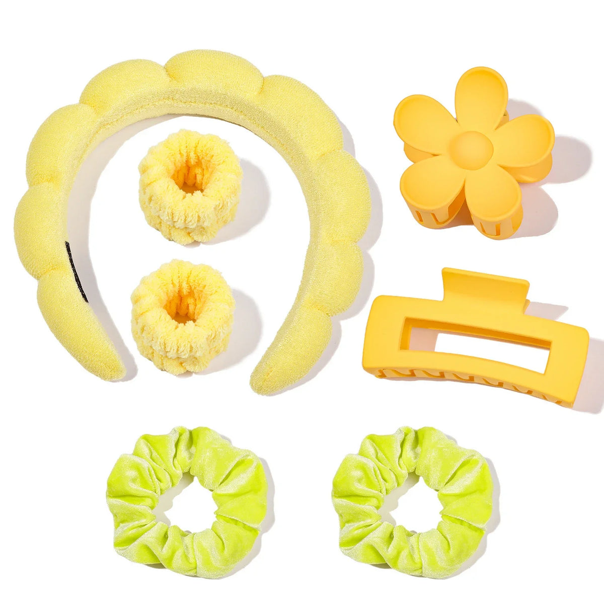 7Pcs Fashion Microfiber Washing Wristbands Scrunchies Puffy Headband Spa Bubble Headband for Washing Face Makeup Shower Skincare CB DROPSHIPPING