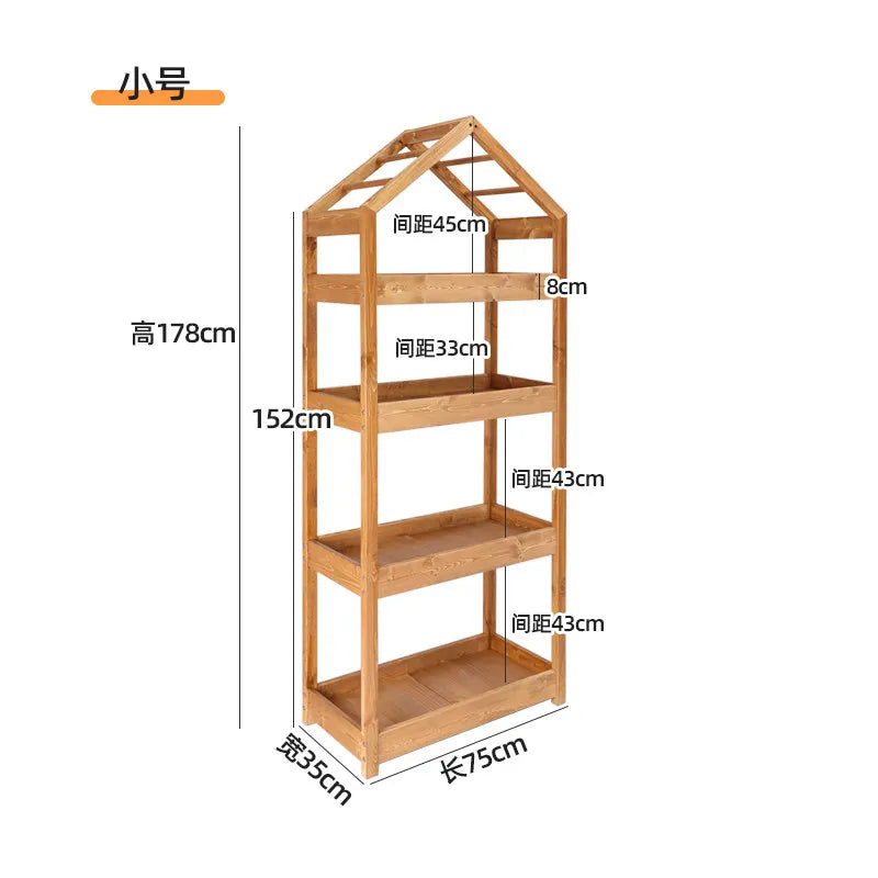 Garden Black Plant Stands Wooden Pots Shelf Patio Plant Stands Flower Outside Giardino Arredamento Esterno Terrace Furniture