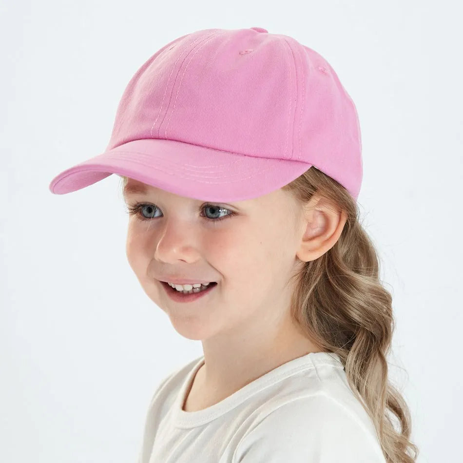 Kids Baseball Cap Low Profile Sun Hat for Boys and Girls Soft Cotton Pink Black White Gray for Baby Children CB DROPSHIPPING