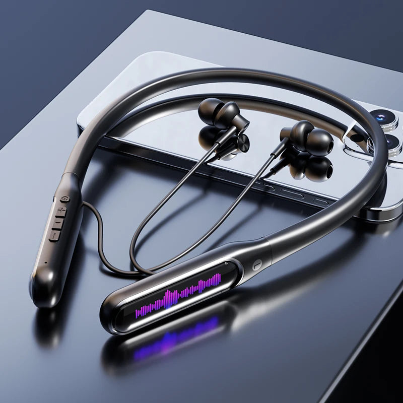 EARDECO 80Hrs Wireless Headphones HD Microphone 5.4 Bluetooth Headphone Waterproof Neckband Bluetooth Earphone Sport Bass Stereo