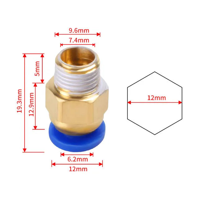 10Pcs PC4-M6 PC4-M10 PC6-01 Pneumatic Fitting PC4-M10 for Creality Ender 3/3 Pro/3 V2 Ender 5/5Pro/5 Plus CR-10 3D Printer Parts CB DROPSHIPPING