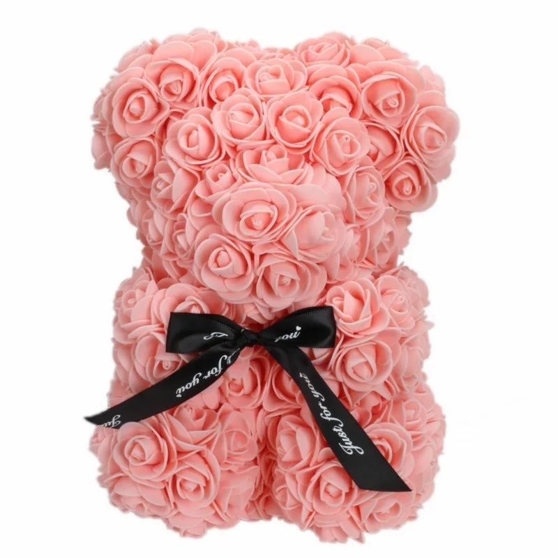 Romantic Valentine's Day Rose Bear Creative Eternal Flower Rose Bear Christmas Gift Hug Bear Wedding  Flower Decoration Gift