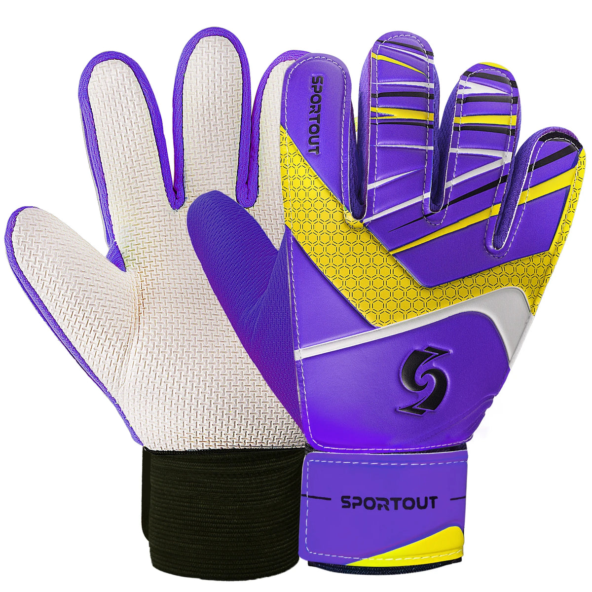 Sportout Kids Goalkeeper Gloves, Soccer Gloves with Double Wrist Protection and Non-Slip Wear Resistant Latex Material CB DROPSHIPPING