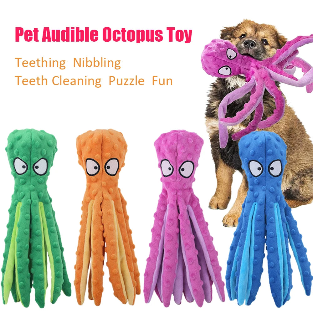 Dog Vocal Toys Octopus Non-stuffed Soft Plush Toy Puppy Educational Teething Chew Toys Pet Supplies for Small Medium Dogs CB DROPSHIPPING