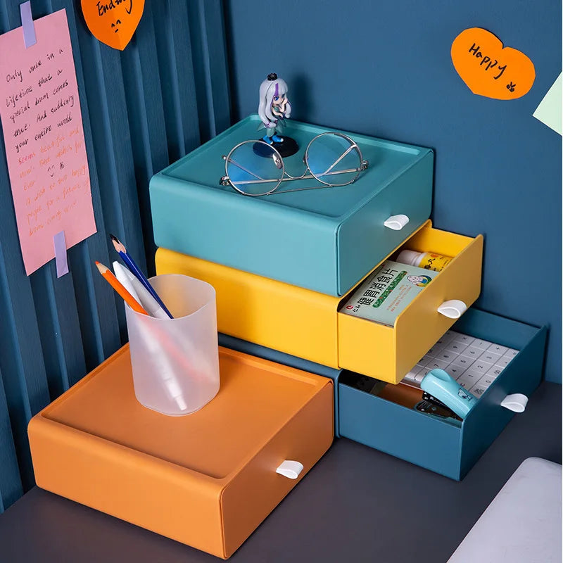 Plastic Storage Box Drawer Style Desktop Storage Box Storage Box Office Desk Shelf  Drawers Storage Box Makeup Organizer Storage