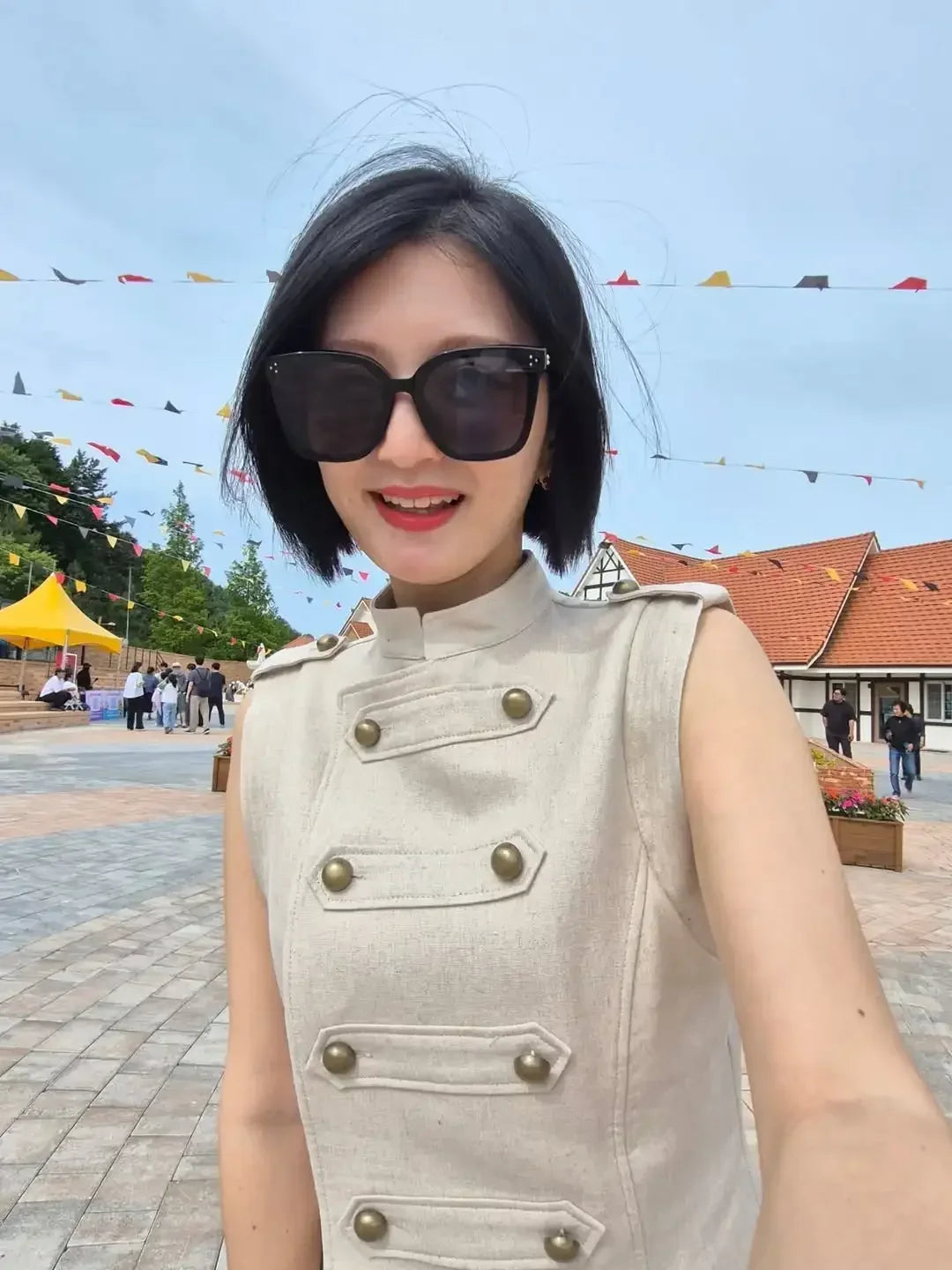 Women Stand Collar Double Breasted Mini Dress Sleeveless Elegant Casual Slim Fit Short Robe Lady Office New Dresses 2026 Summer