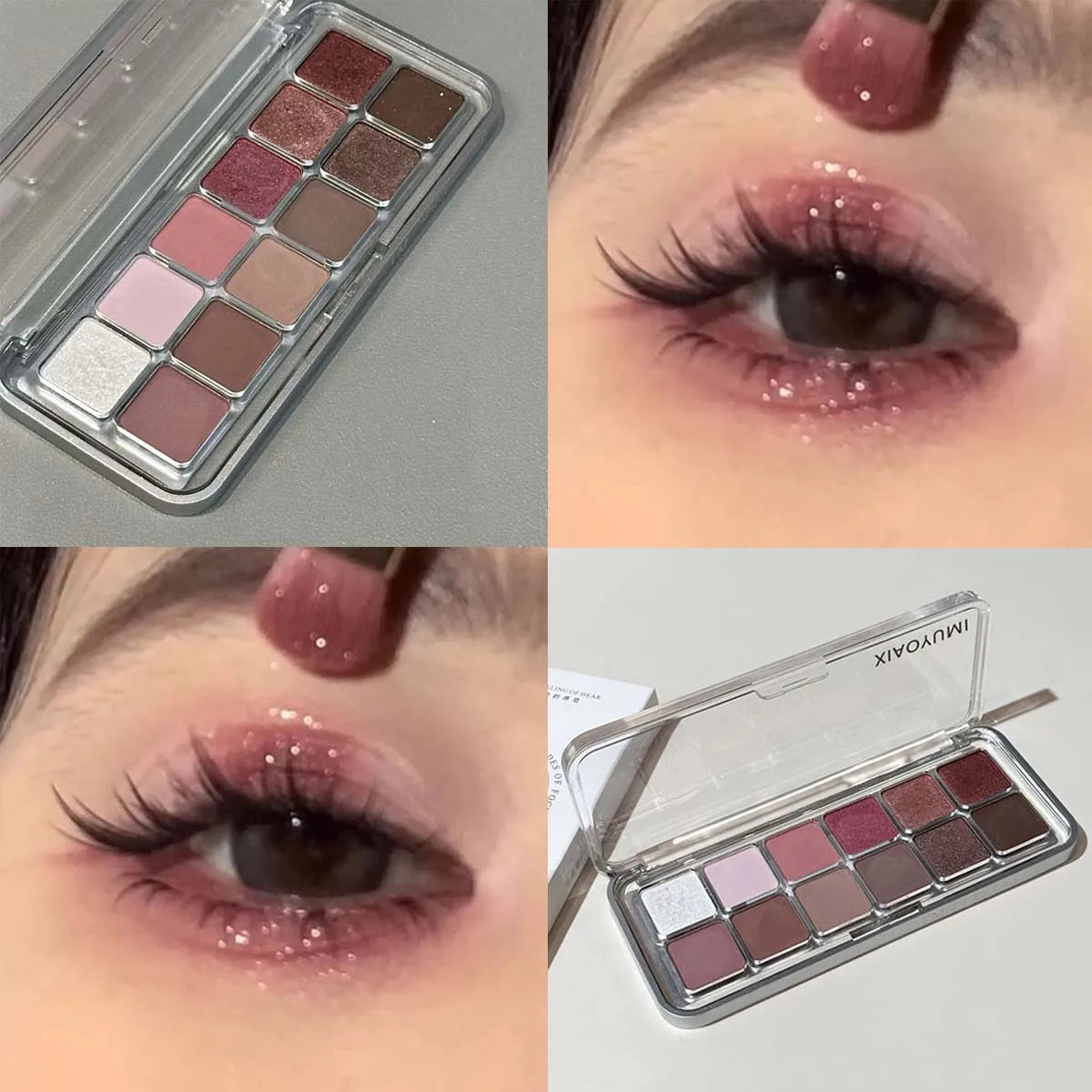 Eye Contour Makeup 12color Eyeshadow Palette Soft Matte Grey Pink Eyeshadow High Pigment Wine Red Brown Eye Shadow for Daily Use CB DROPSHIPPING