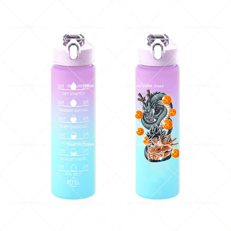 750ML Dragons Ball Water Cup Goku Anime Cartoon Drink Bottles Men Leak Proof Portable Plastic Large Sport Gym Straw Kettle Gift