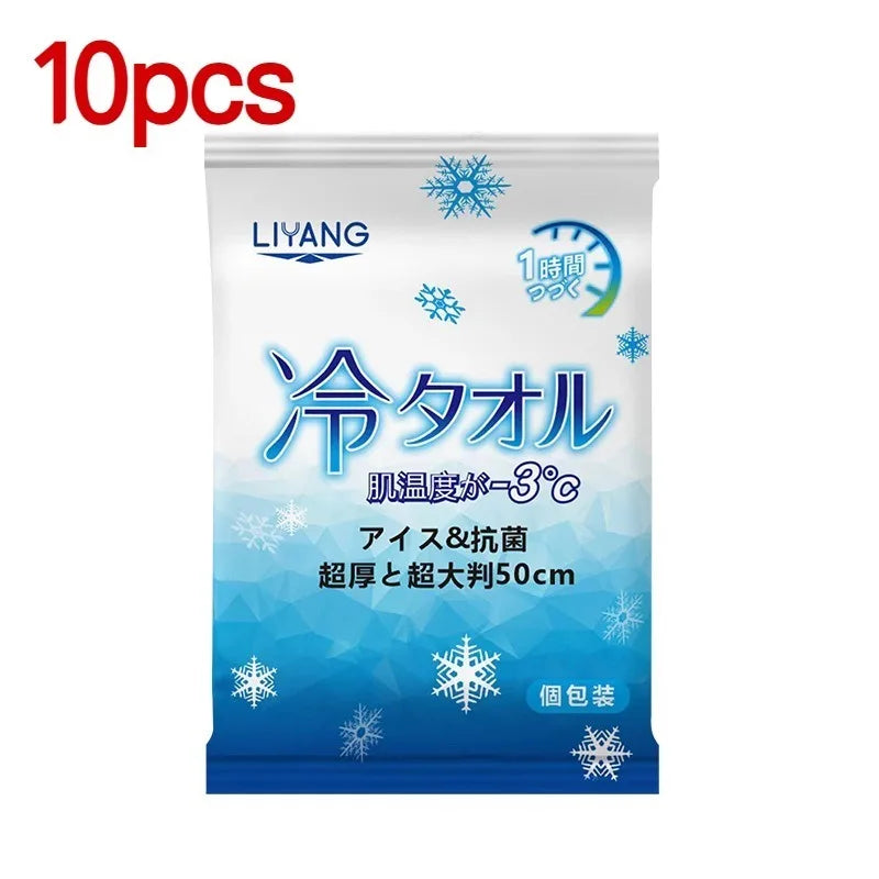 Extra Large Cooling Wet Wipes Instant Ice Cold Refreshing Summer Portable Oversized Sweat Wipes for Adult Sport Outdoor Driving