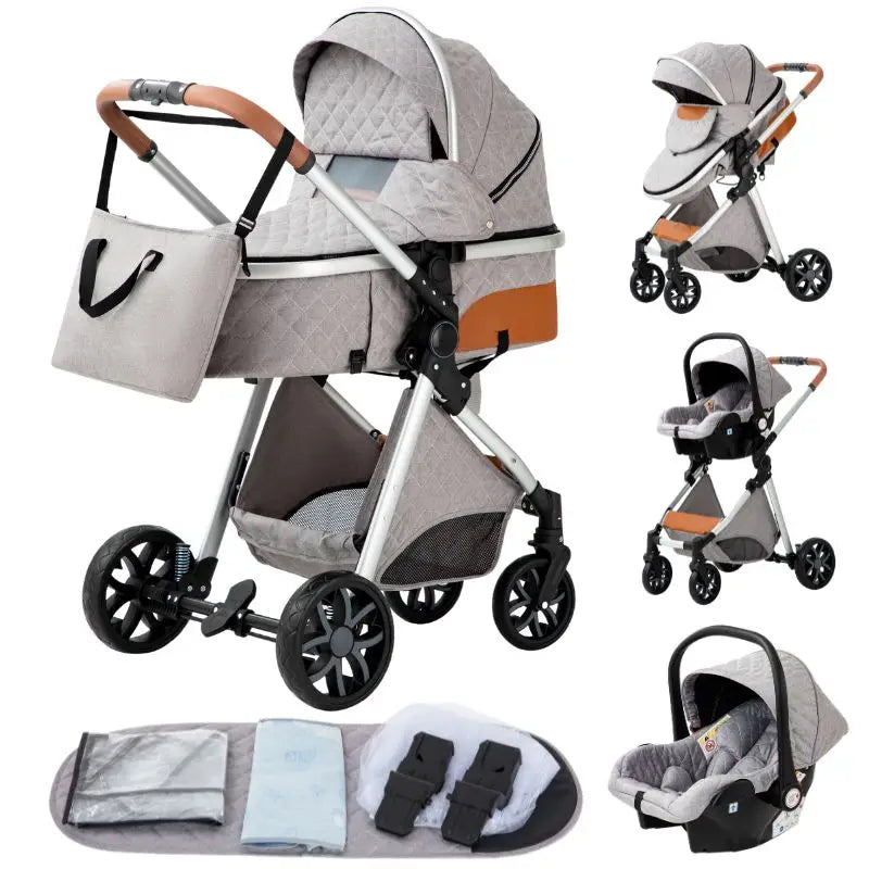 3-in-1 baby stroller travel system lightweight pram for newborns compact foldable Winter baby stroller baby buggy all-terrain CB DROPSHIPPING