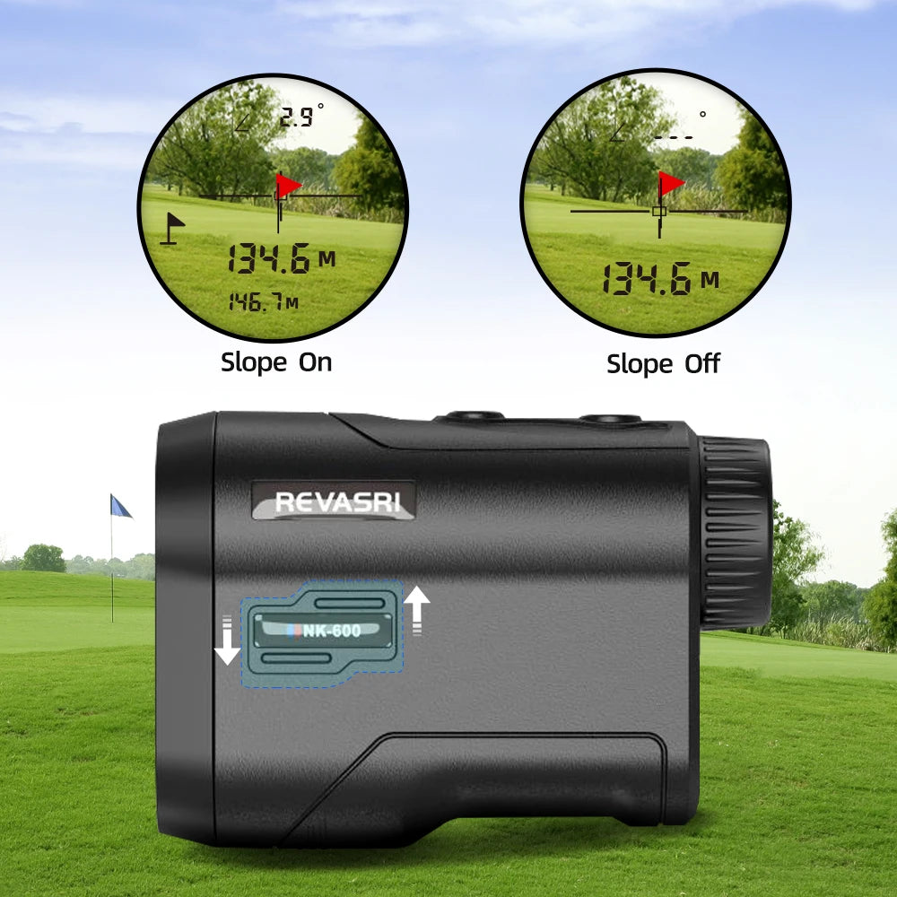 REVASRI Golf Laser Rangefinder 600M/800M/1000M with Slope and Flag Pole Lock Vibration for Golfing Sport, Hunting, Survey