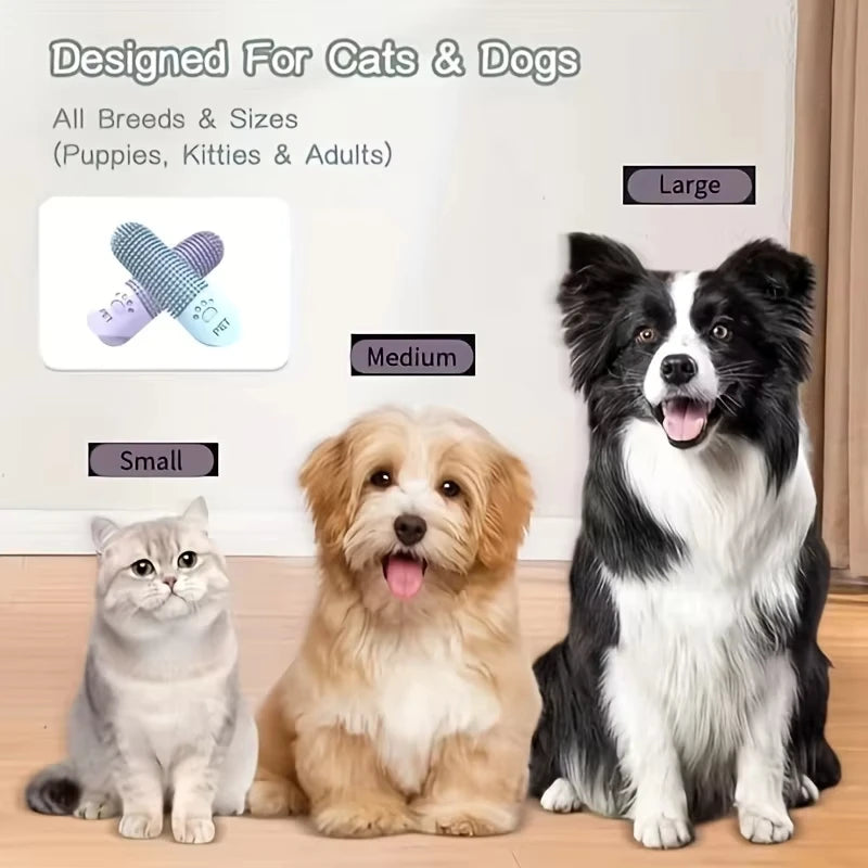 Soft Silicone Dog Toothbrush 360° Finger Toothbrush for Dogs Cats Durable Pet Finger Brush Tooth Cleaning Tool for All Breeds CB DROPSHIPPING
