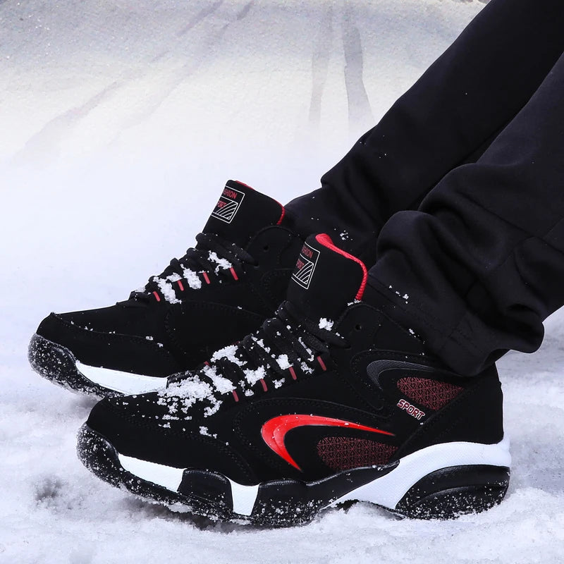 Men's Snow Boots Winter Warm Couple Casual Sneakers Fashion Leather Outdoor Sport Running Tenis Men Non-slip Big Size 48 Trainer