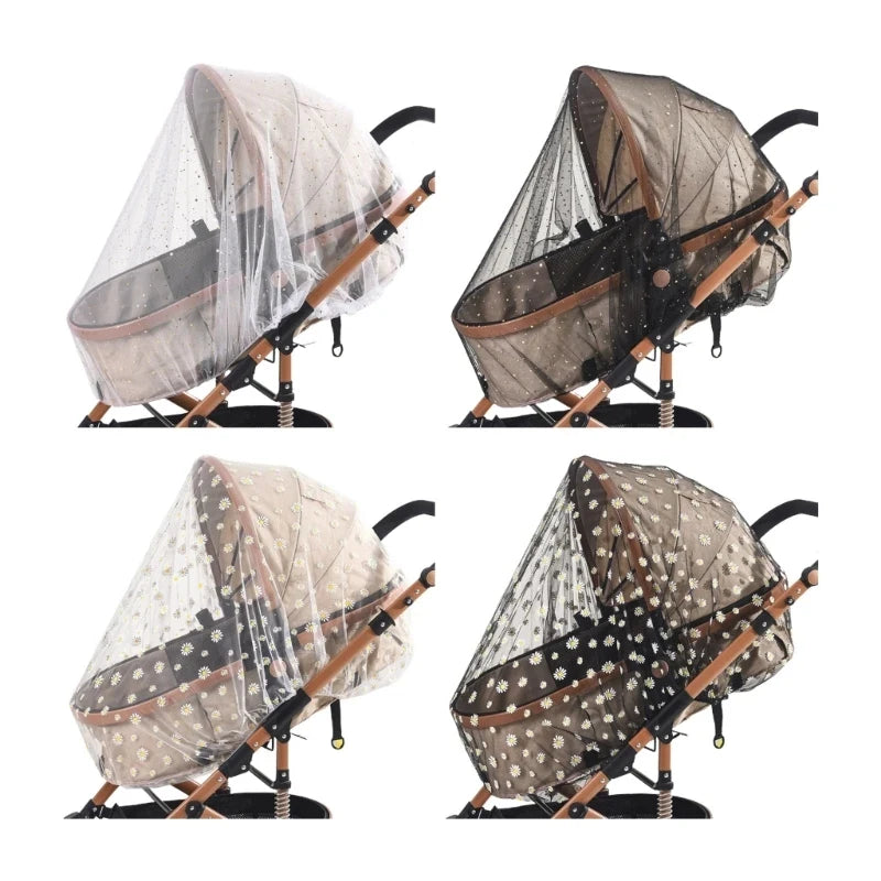 Stroller Mosquito Net Baby Anti-mosquito Full-Cover Printed Cart Universal Elastic Mesh Mosquito Net Stroller Accessories CB DROPSHIPPING