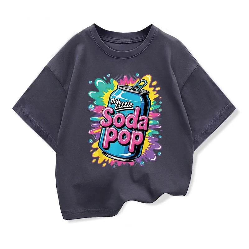 Kids Short-Sleeve t shirts My Little Soda Pop Children's Summer Pure Cotton Loose Tees Boys Girls Casual Tee Tops CB DROPSHIPPING