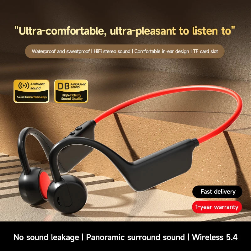 OnePlus Bone Conduction Headset Sport Headphone IPX8 Waterproof Bluetooth 5.4 Wireless Earphone Hands-free With Mic for Exercise CB DROPSHIPPING