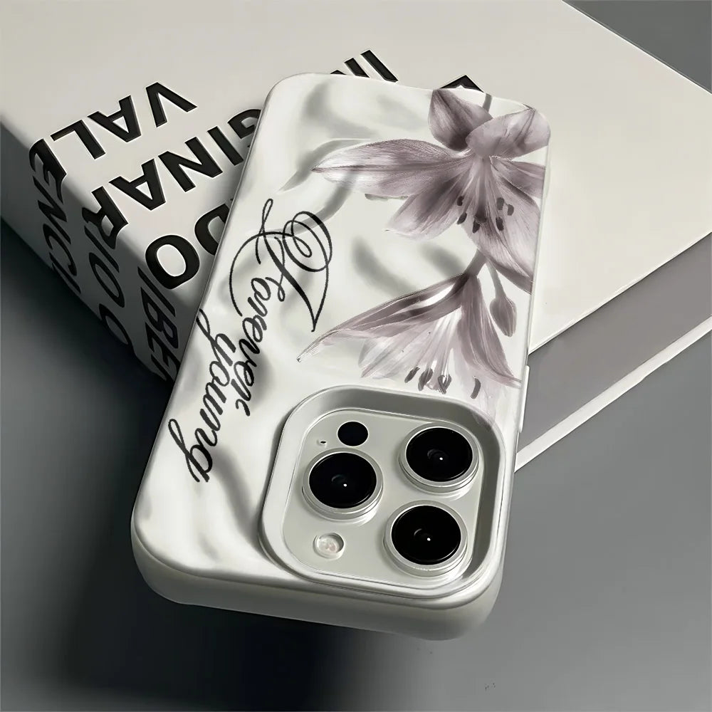 Lily Forever Young Camera Protection Silicone Case For Iphone 17 16 Plus 15 14 13 12 11 Pro Max Full Edge Shockproof Cover CB DROPSHIPPING