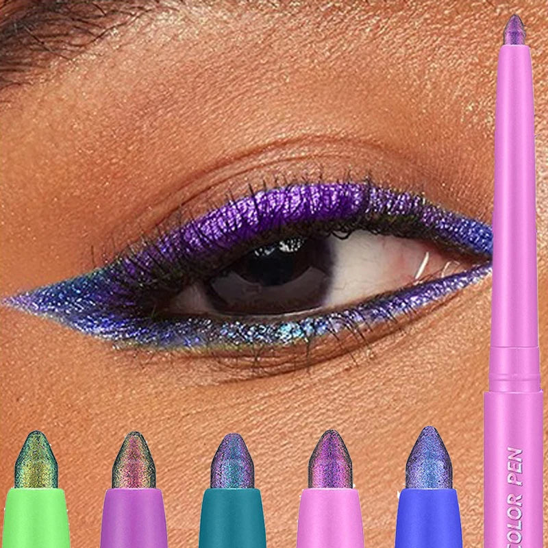Pearlescent Aurora Purple Eyeliner Pen Chameleon Metallic Eye Liner Shiny Eyeshadow Lying Silkworm Green Blue Makeup Pigment CB DROPSHIPPING