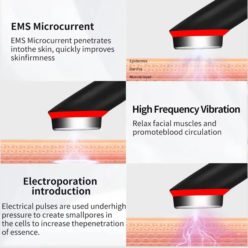 NEW Booster Pro Led Facial Light Therapy 7 Colors Eye Beauty Wand Red Light Eye Massager for Skincare & Blue Rejuvenation Tool