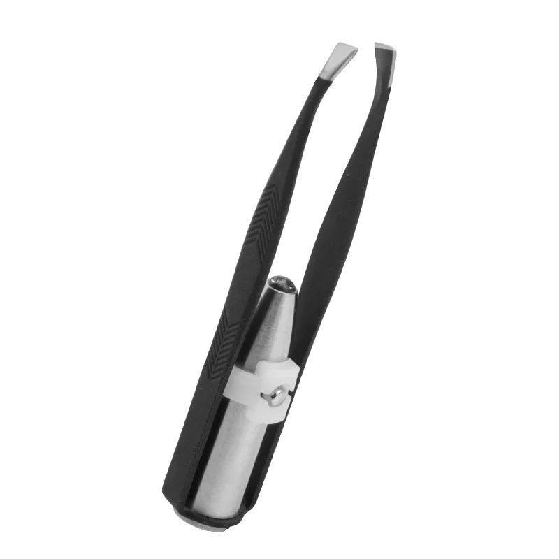 1pcs Hot Sales Portable Stainless Steel Button Cell Smart Design Eyebrow Hair Remove Tweezer with LED Light Makeup Tool CB DROPSHIPPING