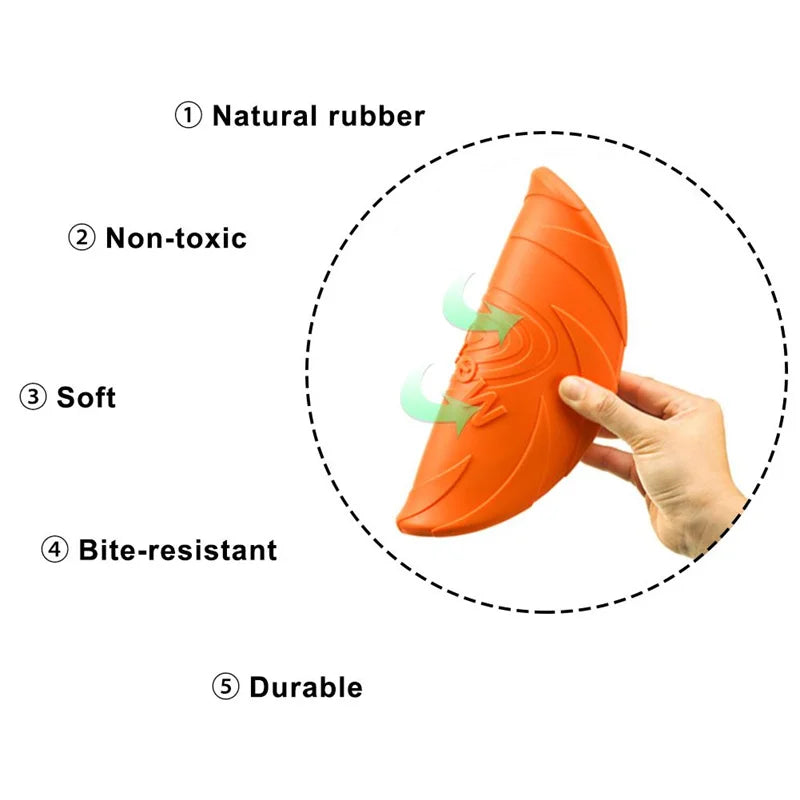 Dog Flying Disc Toy Rubber Pet  Bite Resistant Floating Water Toy for Training Throwing Interactive Play for Medium Large Dogs CB DROPSHIPPING