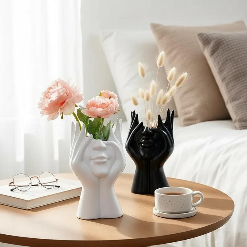 Classical Plastic Face Vase Storage Holders Creative Body Art Styling Office Organizers Multifunctional Makeup Brush Holder CB DROPSHIPPING