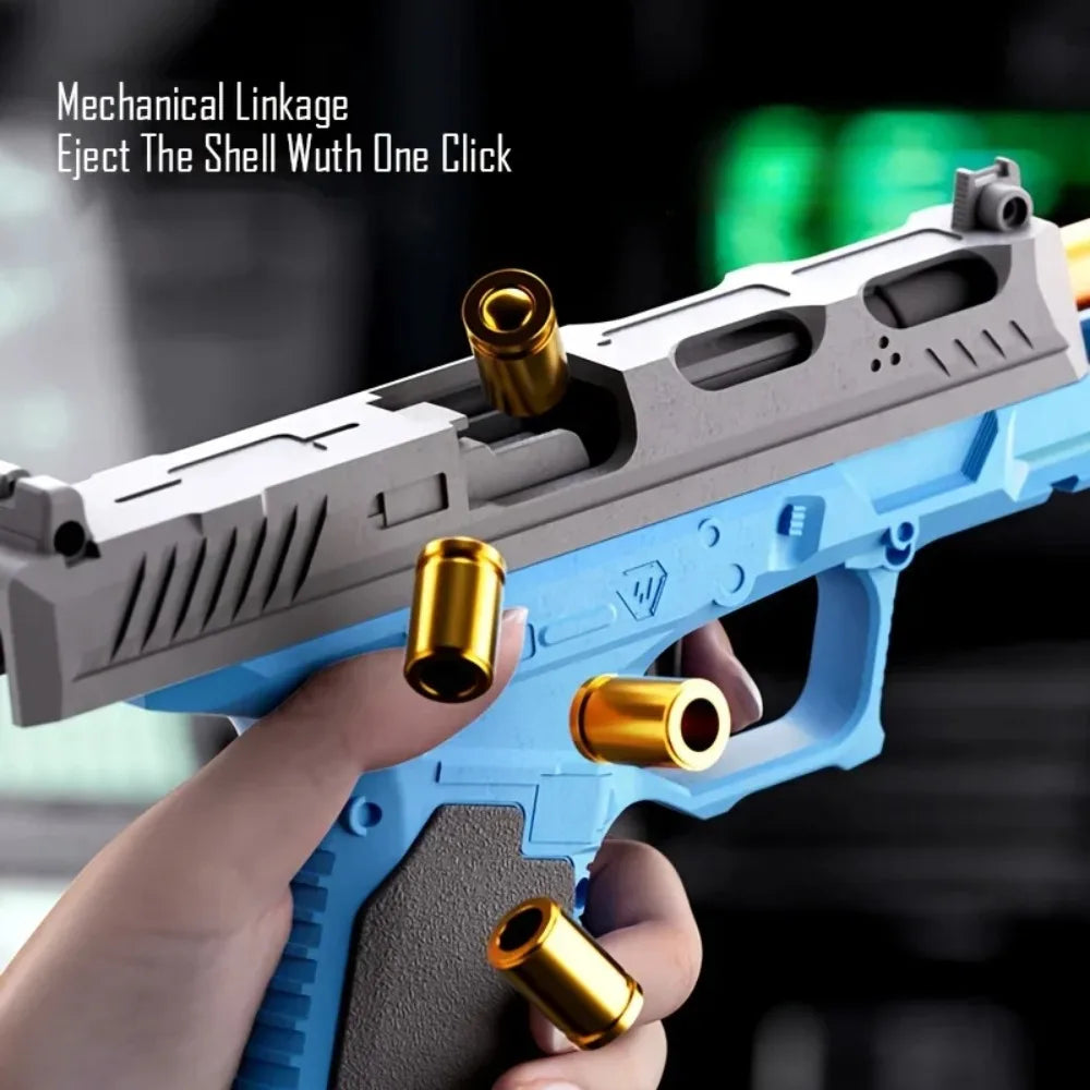 P320 Shell Throwing Continuous Firing Blowback Soft Bullet Toy Gun Outdoor Sport Shooting Game Christmas Gift for Children