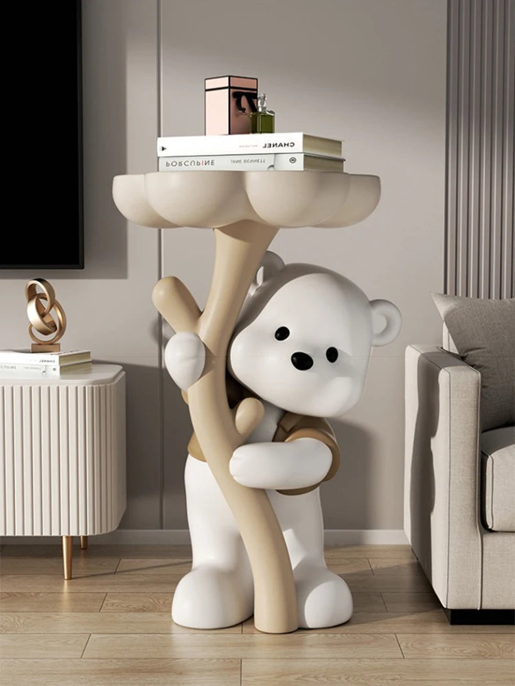 Cute Flower Bear Sculpture For Home Decor,Statue,Living Room,TV Cabinet,Sofa Side,Tea Table,Floor Decoration,Customized,62cm