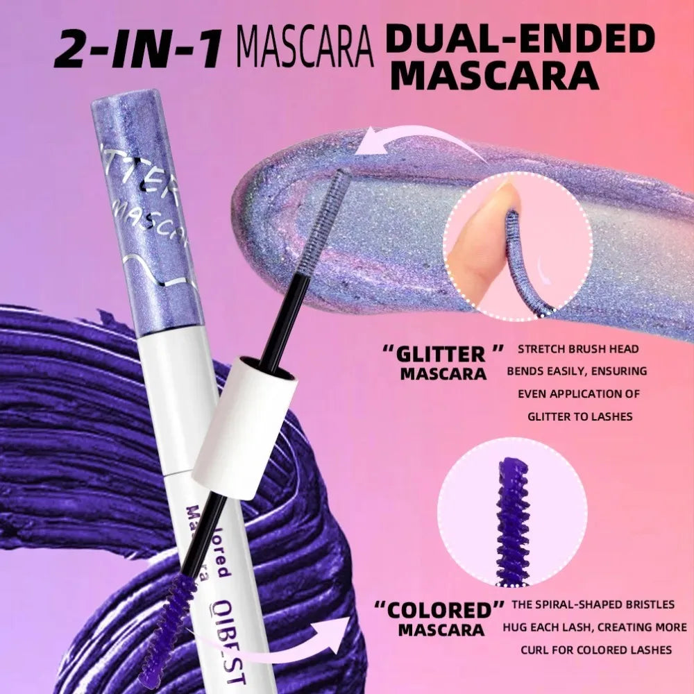 Double Head 2 IN 1 Mascara Silk Fiber Lash Mascara Volume Waterproof Lasting Non-Smudging Thick Thin Curling Mascara Eyes Makeup CB DROPSHIPPING