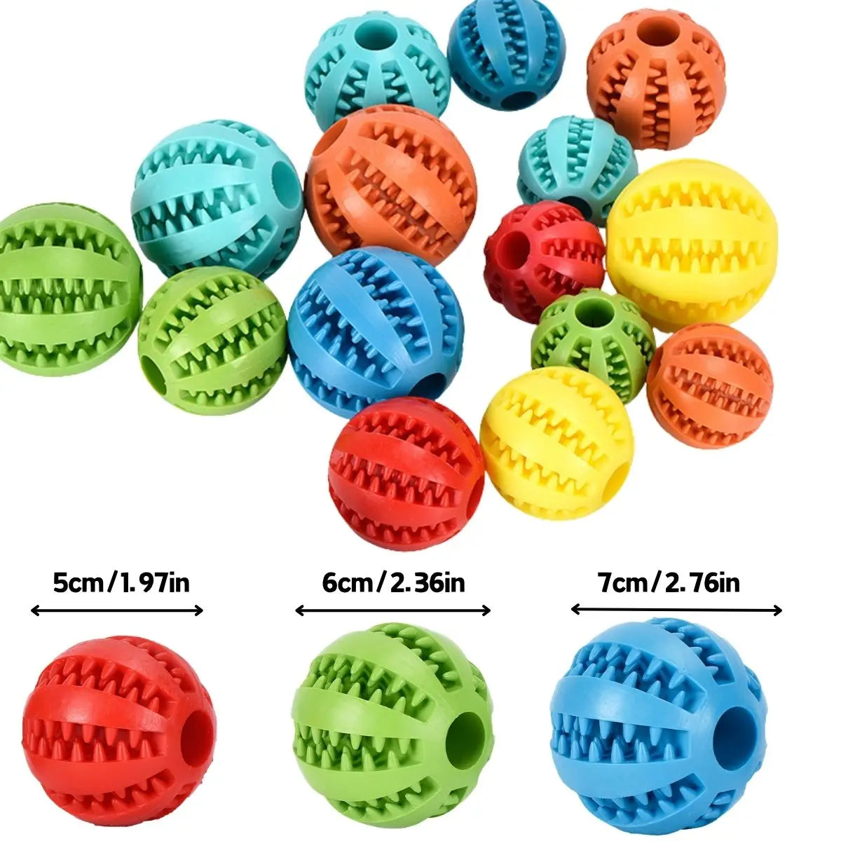 Dog Toy Ball Bite Resistant Teething Toys Balls for Small/Medium/Large Dog and Puppy Cat Dog Pet Food Treat Feeder Chew Tooth CB DROPSHIPPING