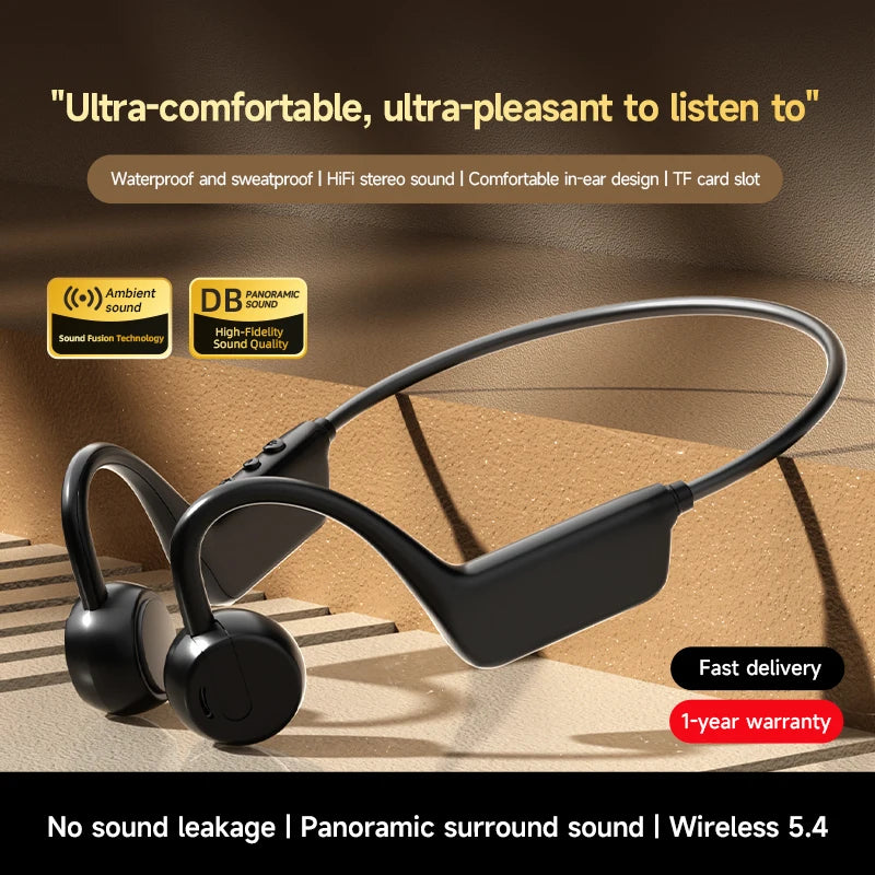 OnePlus Bone Conduction Headset Sport Headphone IPX8 Waterproof Bluetooth 5.4 Wireless Earphone Hands-free With Mic for Exercise CB DROPSHIPPING