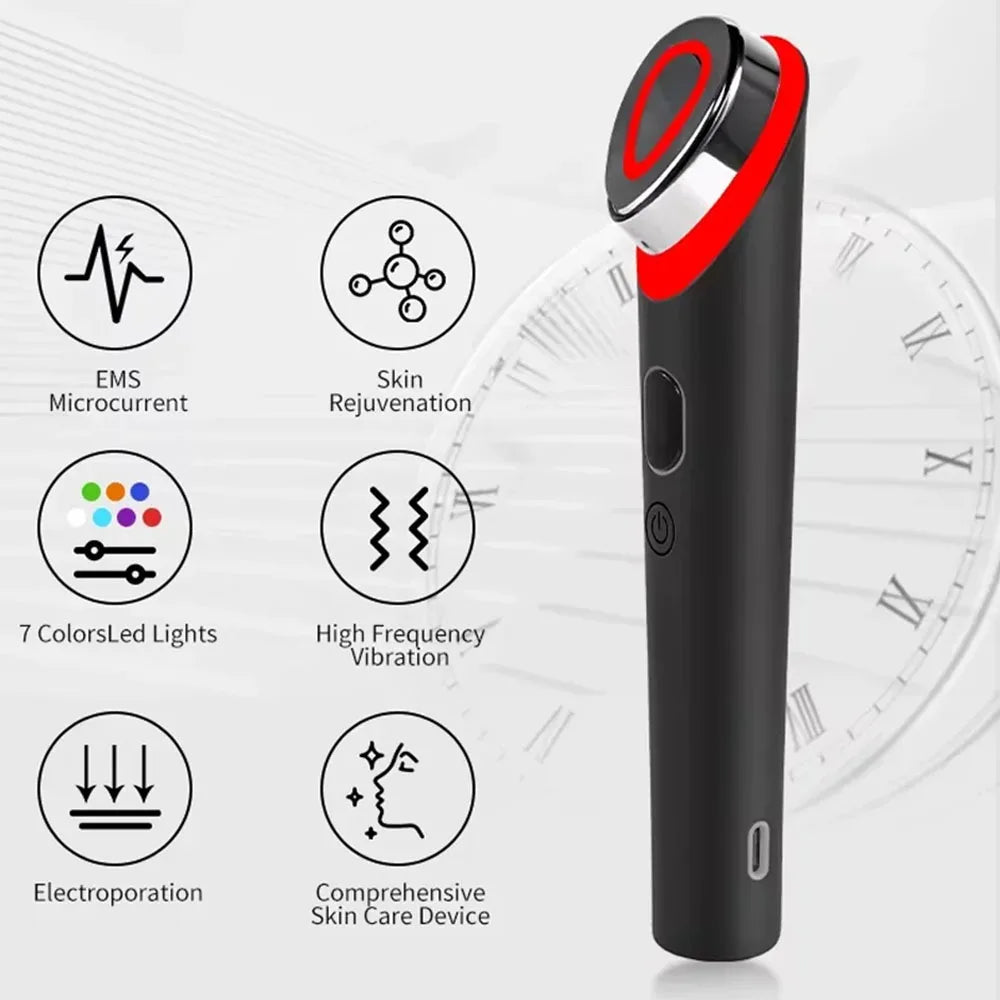 NEW Booster Pro Led Facial Light Therapy 7 Colors Eye Beauty Wand Red Light Eye Massager for Skincare & Blue Rejuvenation Tool