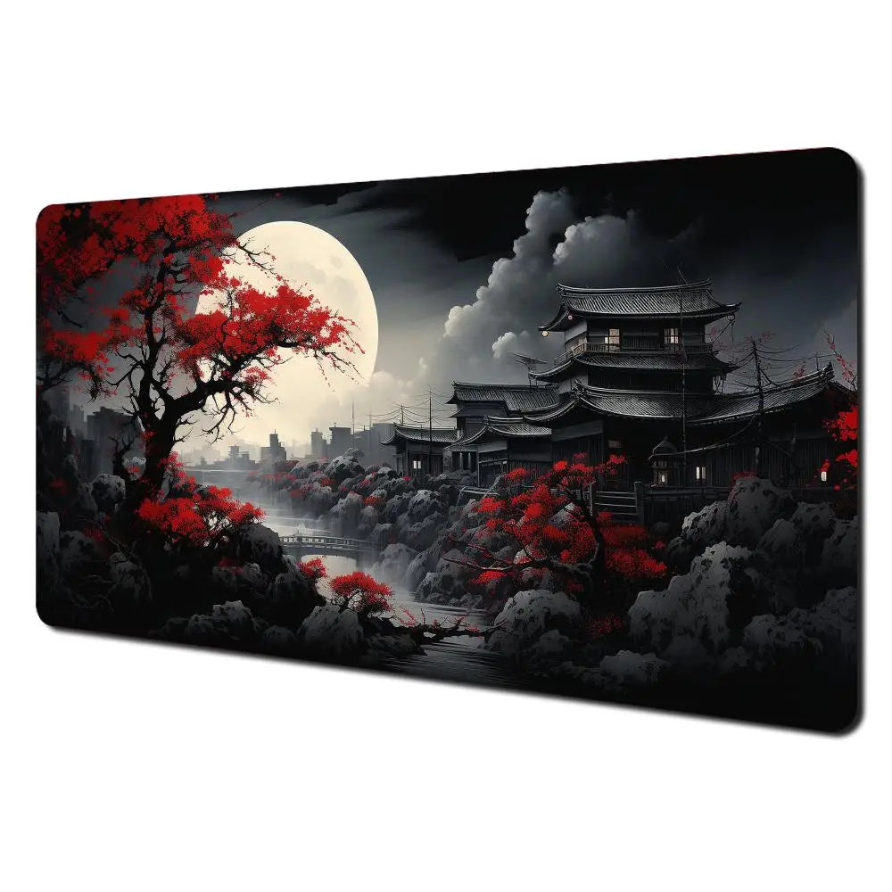 Red and Black Art Landscapes Large Mouse Pad Anti-Slip Durable Desk Mat Offices Accessories Keyboard Mouse Mat Tapis De Bureau CB DROPSHIPPING