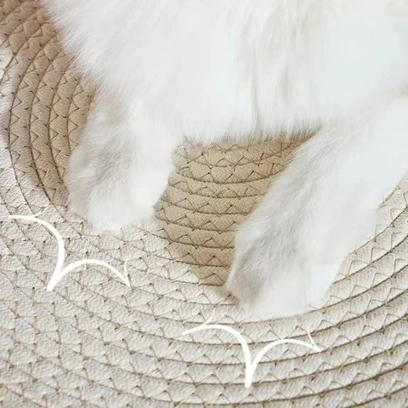 Pet Cat Bed Round Hand Woven Rattan Wear-resistant Cat Bed Summer Cooling Pet Bed Indoor Sleeping House Pet Products Accessories CB DROPSHIPPING