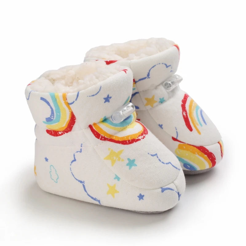 Winter Baby Boots Cartoon Soft Sole Anti-Slip Warm Toddler Shoes Boys Girls Cute Infant Walking Booties CB DROPSHIPPING