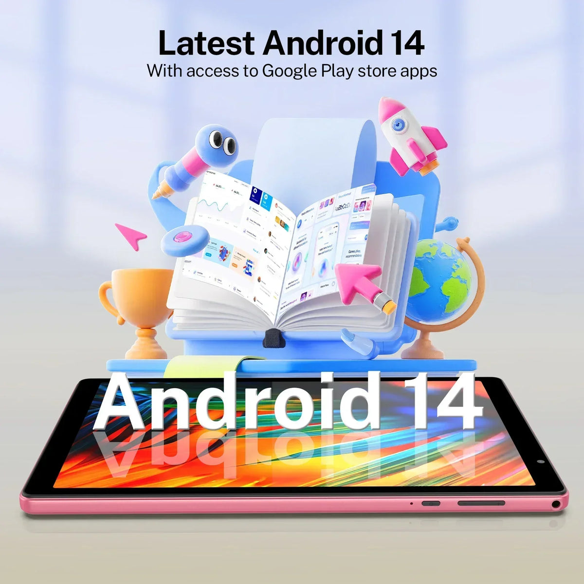 Latest Android 14 Tablet, 10-inch Tablet, Quad-core Processor, 5G WiFi, 4GB ROM + 32GB RAM, 1280*800 Resolution, 6000mAh Battery CB DROPSHIPPING