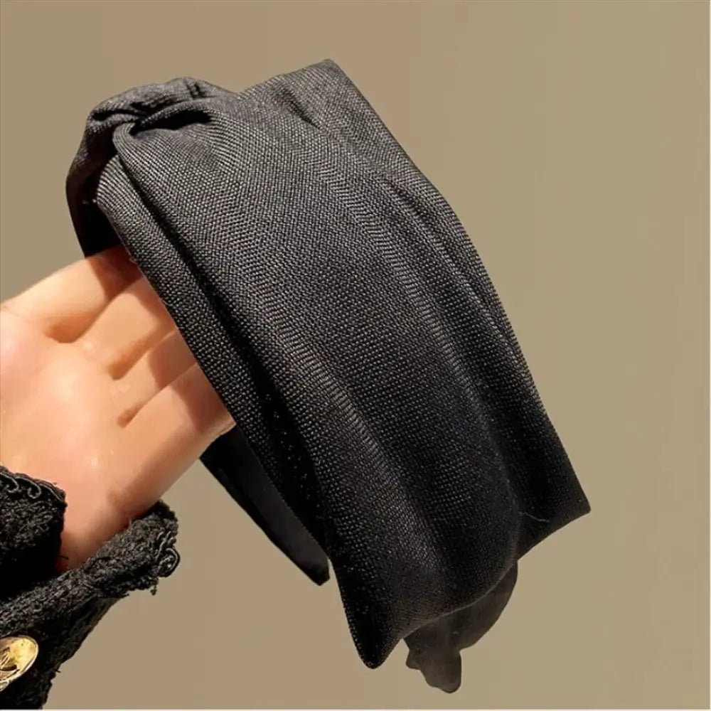 Korean Style Knit Headband Soft Knitting Cotton Makeup Hair Hoop Crumpled Texture Wide Bezel Ladies Hair Accessories