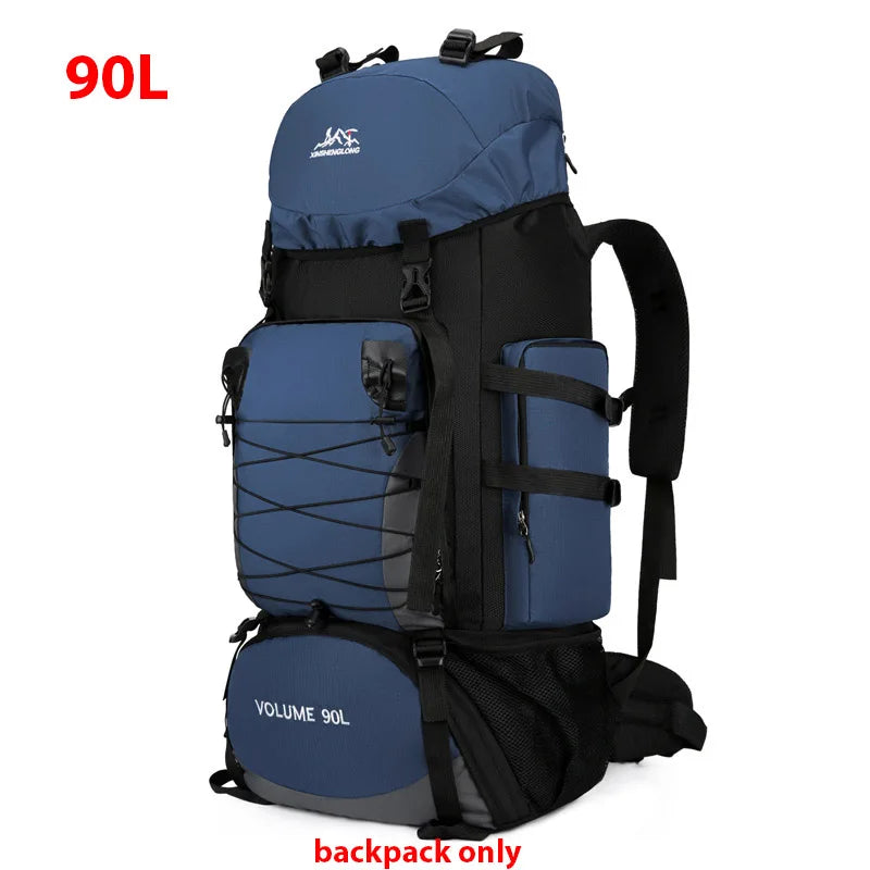 Large 90L Travel Bag Camping Backpack Hiking Army Climbing Bags Mountaineering  Sport Bag Outdoor Shoulder Rucksack Men Women