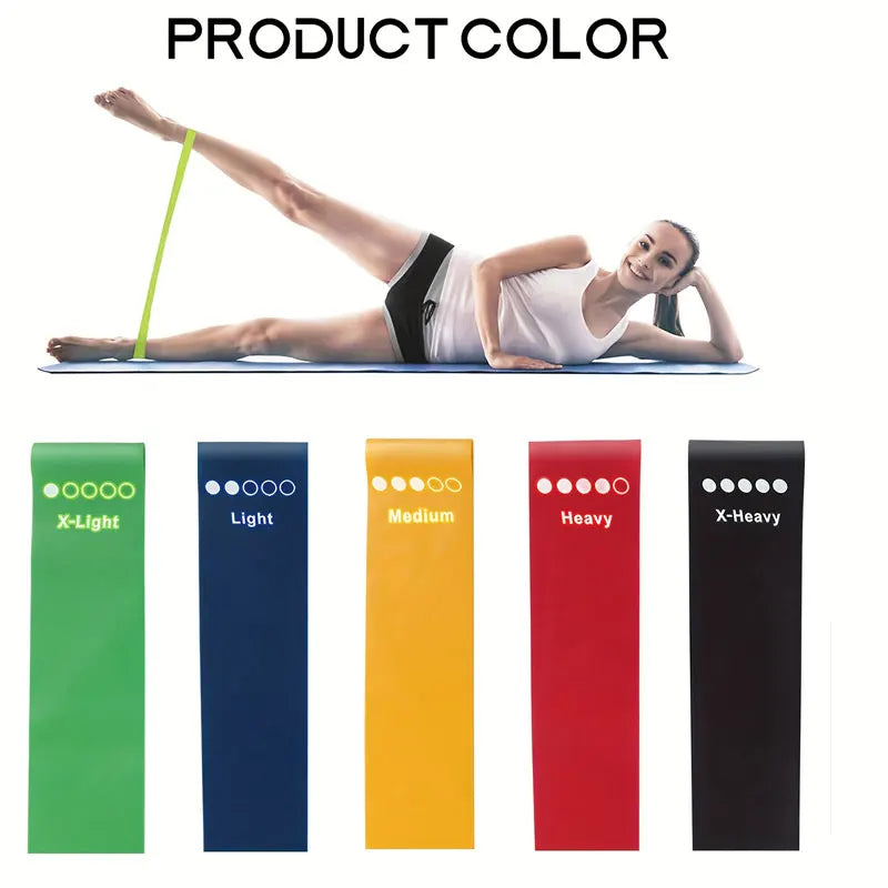 Fitness Bands [Set of 5] Resistance Bands with 5 Levels, 100% Latex Fitness Band Gymnastics Band for Muscle Building, Yoga CB DROPSHIPPING
