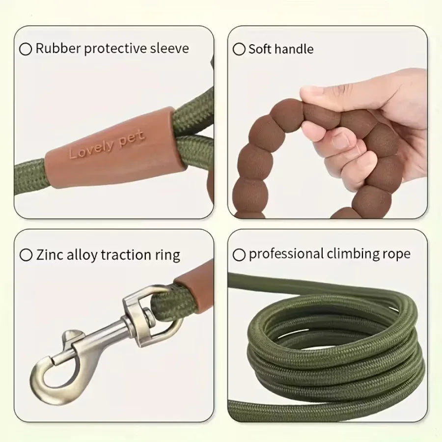 Dog Leash Pet Traction Rope for Small Medium Large Dogs Durable Nylon Walking Lead Comfortable Handle Heavy Duty Dog Leash