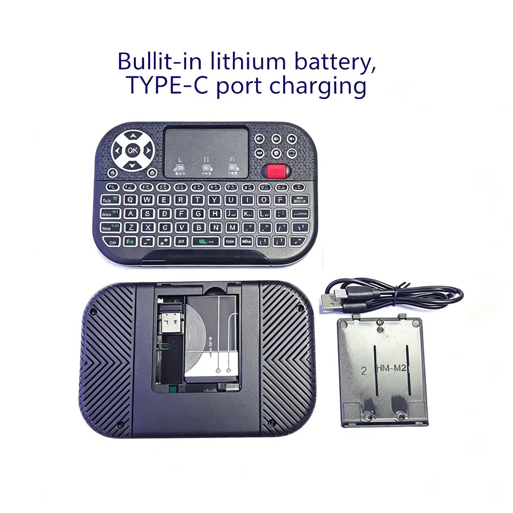 KEBIDUMEI Mini Wireless Keyboard with Scroll Wheel Touchpad  8 Color Backlit BT 2.4G Dual Mode Air Mouse Remote for PC TV Box CB DROPSHIPPING