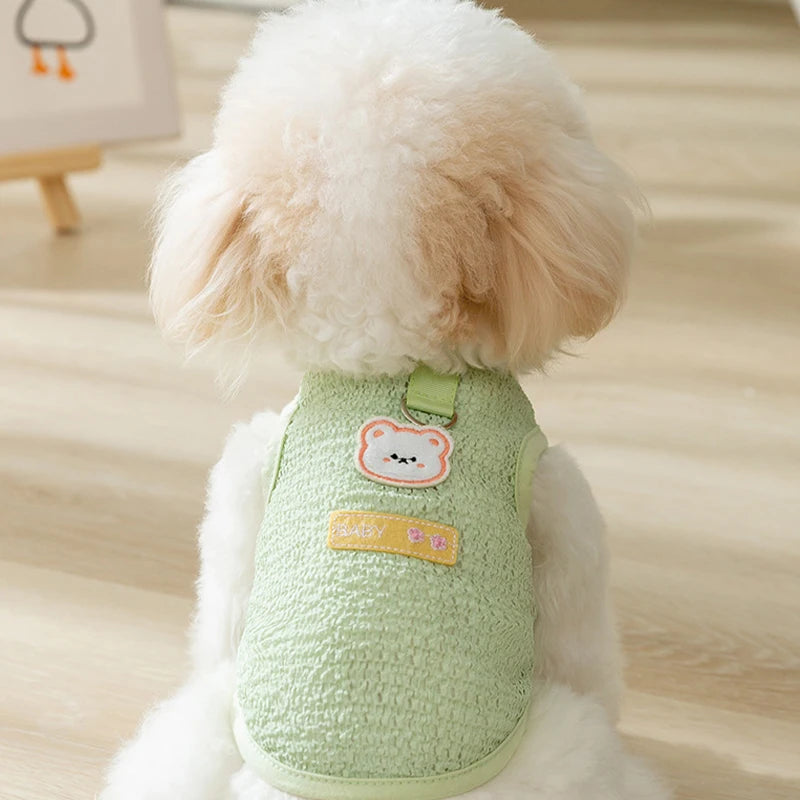 Cute Dog Cooling Vest Solid Breathable Mesh Thin Dog Summer Clothes Chihuahua Bichon Pet Clothing Cat T Shirts Puppy Undershirt